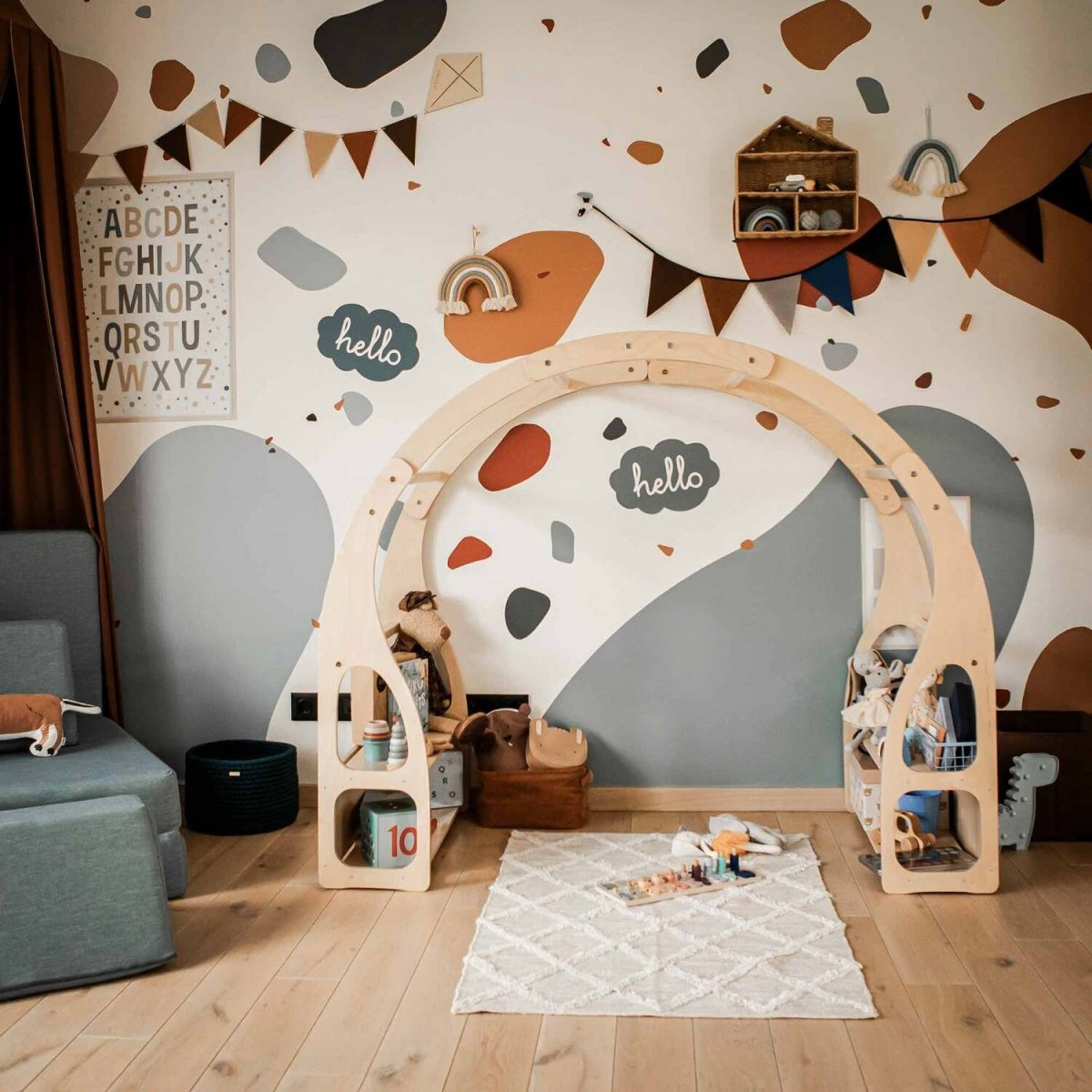 Montessori Wooden Play Stand – Modular Fort & Toy Shelf - Tiny Tugz™