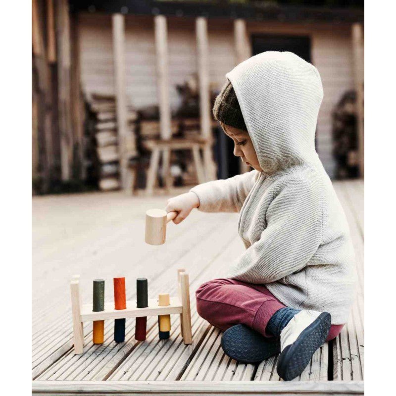 Montessori Wooden Pounding Bench (Colourful) - Tiny Tugz™