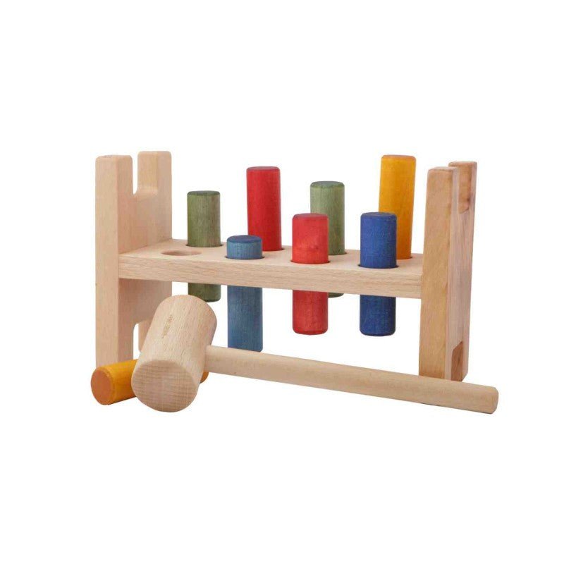 Montessori Wooden Pounding Bench (Colourful) - Tiny Tugz™
