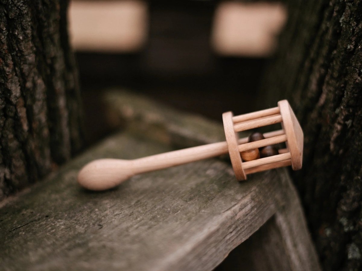 Montessori Wooden Rattle “Nighthawk” - Tiny Tugz™