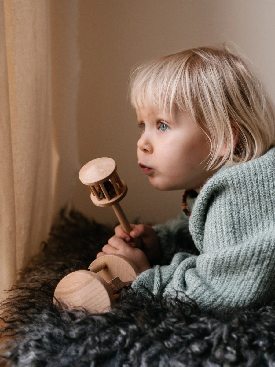 Montessori Wooden Rattle “Nighthawk” - Tiny Tugz™