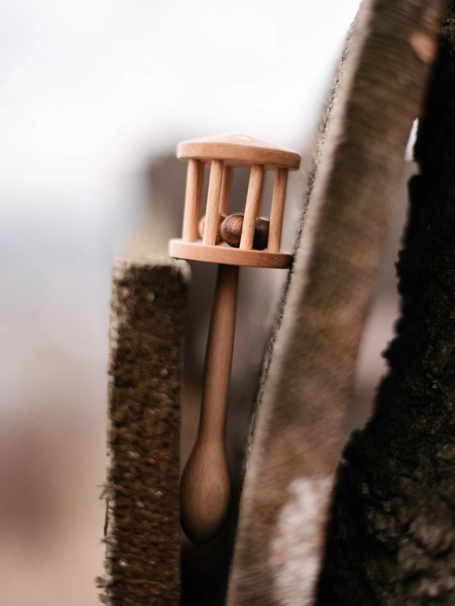 Montessori Wooden Rattle “Nighthawk” - Tiny Tugz™