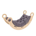 Montessori Wooden Rocker for Toddler & Kids with Velvet Pillow (Grey) - Tiny Tugz™