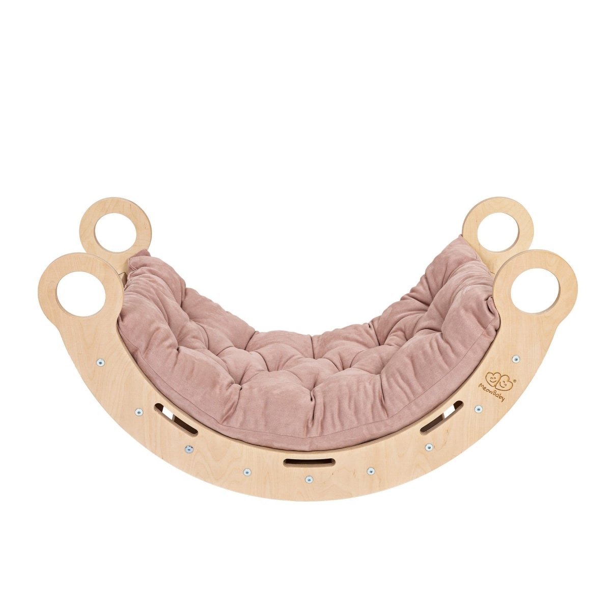 Montessori Wooden Rocker for Toddler & Kids with Velvet Pillow (Pink) - Tiny Tugz™