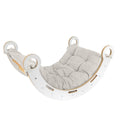Montessori Wooden Rocker for Toddlers & Kids with Bouclé Pillow (Ecru) - Tiny Tugz™