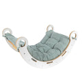 Montessori Wooden Rocker for Toddlers & Kids with Bouclé Pillow (Mint) - Tiny Tugz™