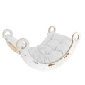 Montessori Wooden Rocker for Toddlers & Kids with Bouclé Pillow (White) - Tiny Tugz™
