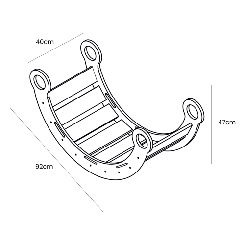Montessori Wooden Rocker with Pillow, Slide & Ladder - White, Medium - Tiny Tugz™