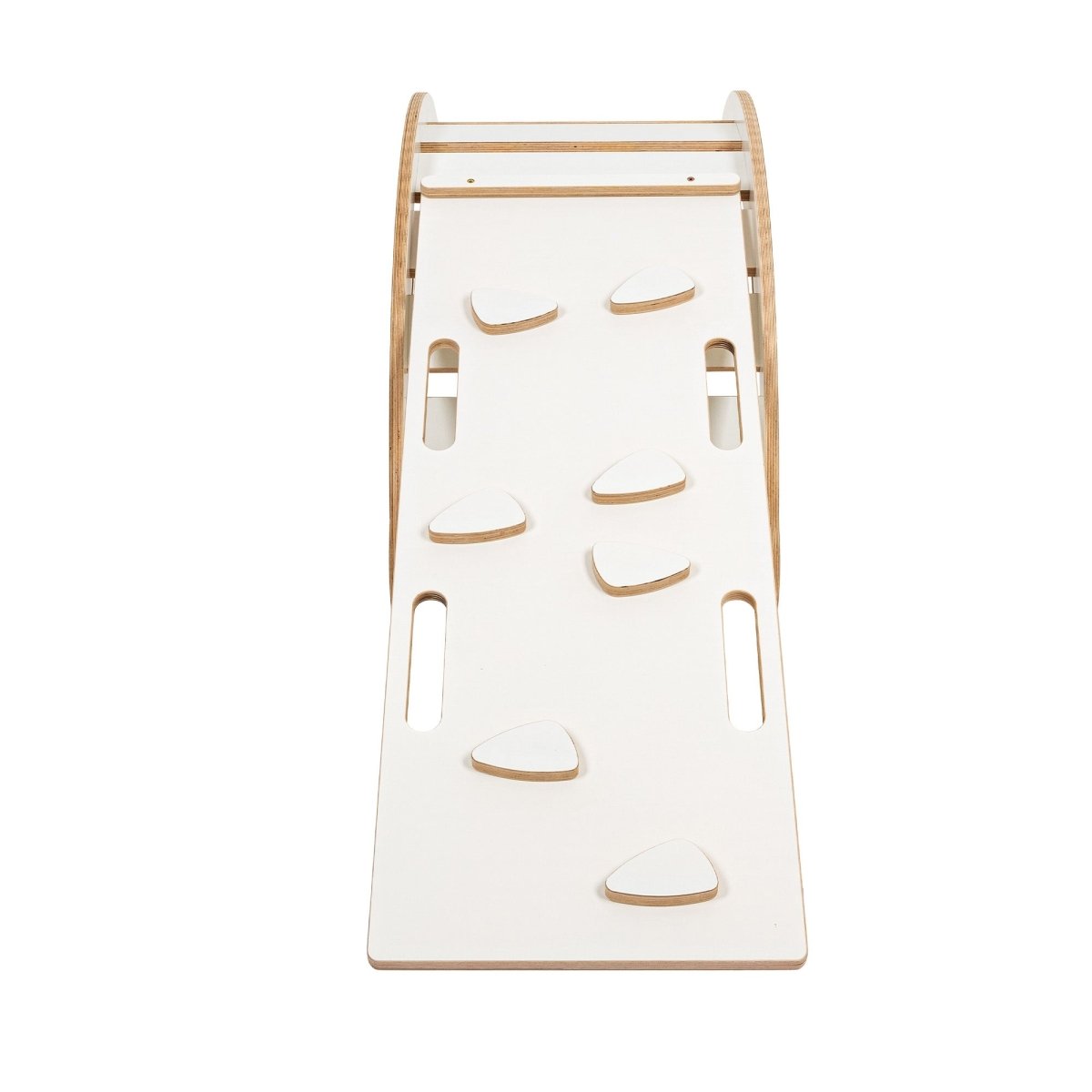 Montessori Wooden Rocker with Pillow, Slide & Ladder - White, Small - Tiny Tugz™