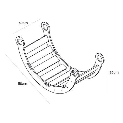 Montessori Wooden Rocker with Pillow & Slide - White, Large - Tiny Tugz™