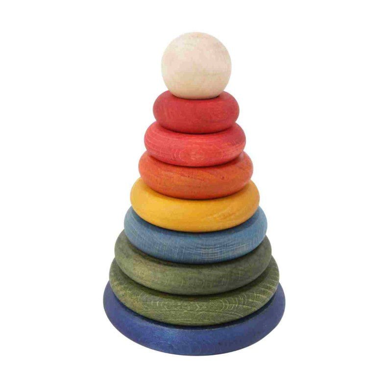 Montessori Wooden Round Pyramid (Colourful) - Tiny Tugz™
