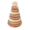 Montessori Wooden Round Pyramid (Natural) - Tiny Tugz™