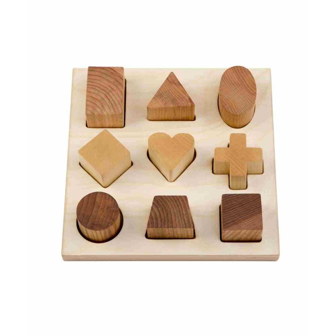 Montessori Wooden Shape Sorter Blocks - Natural - Tiny Tugz™
