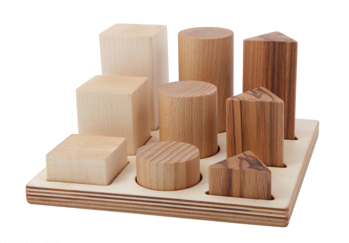 Montessori Wooden Shape Sorter Blocks (XL) - Natural - Tiny Tugz™