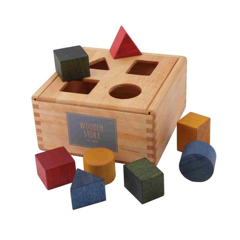 Montessori Wooden Shape Sorting Box (Colourful) - Tiny Tugz™