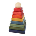 Montessori Wooden Square Pyramid (Colourful) - Tiny Tugz™