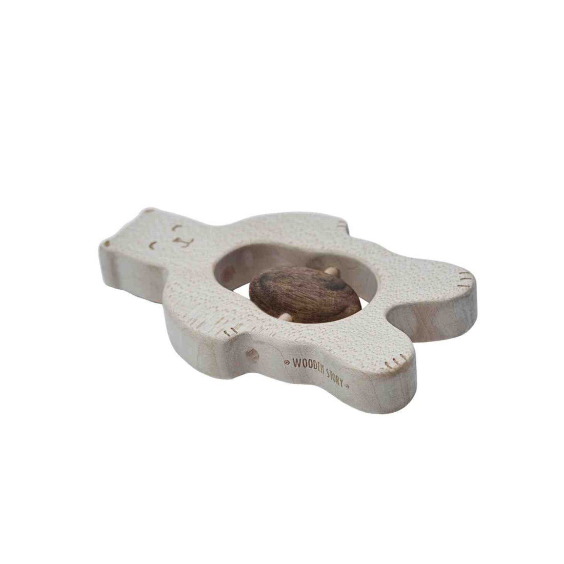 Montessori Wooden Teddy Bear Rattle - Tiny Tugz™
