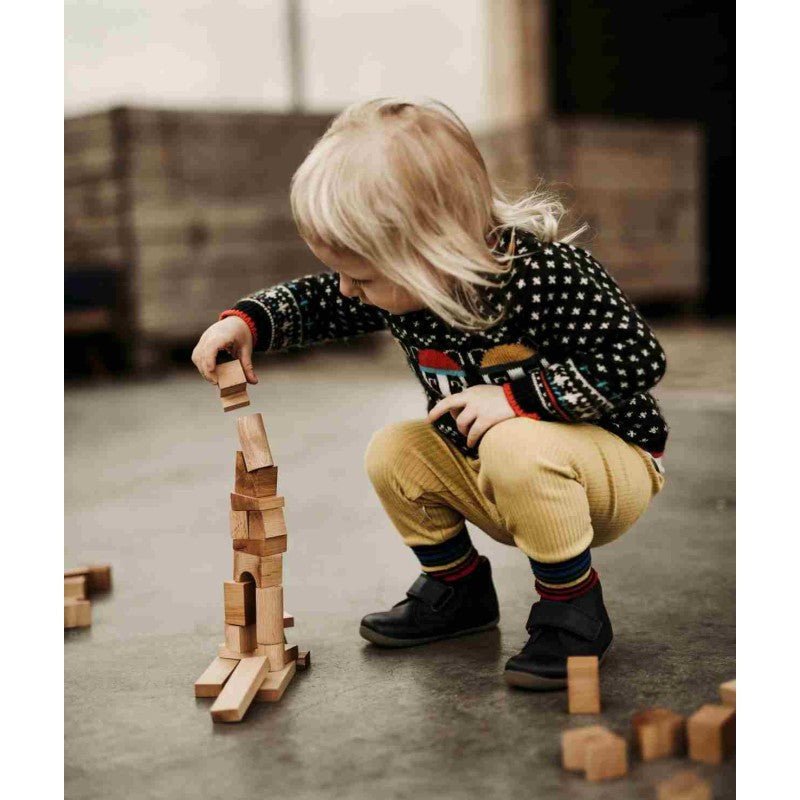 Montessori Wooden Tower Puzzle (Colourful) - Tiny Tugz™