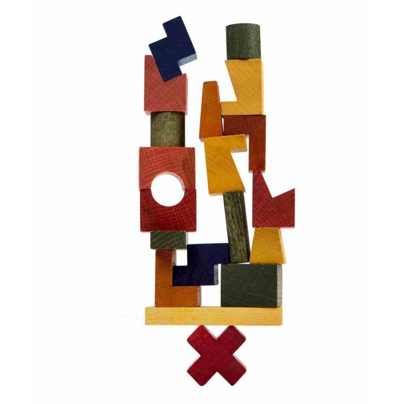 Montessori Wooden Tower Puzzle (Colourful) - Tiny Tugz™