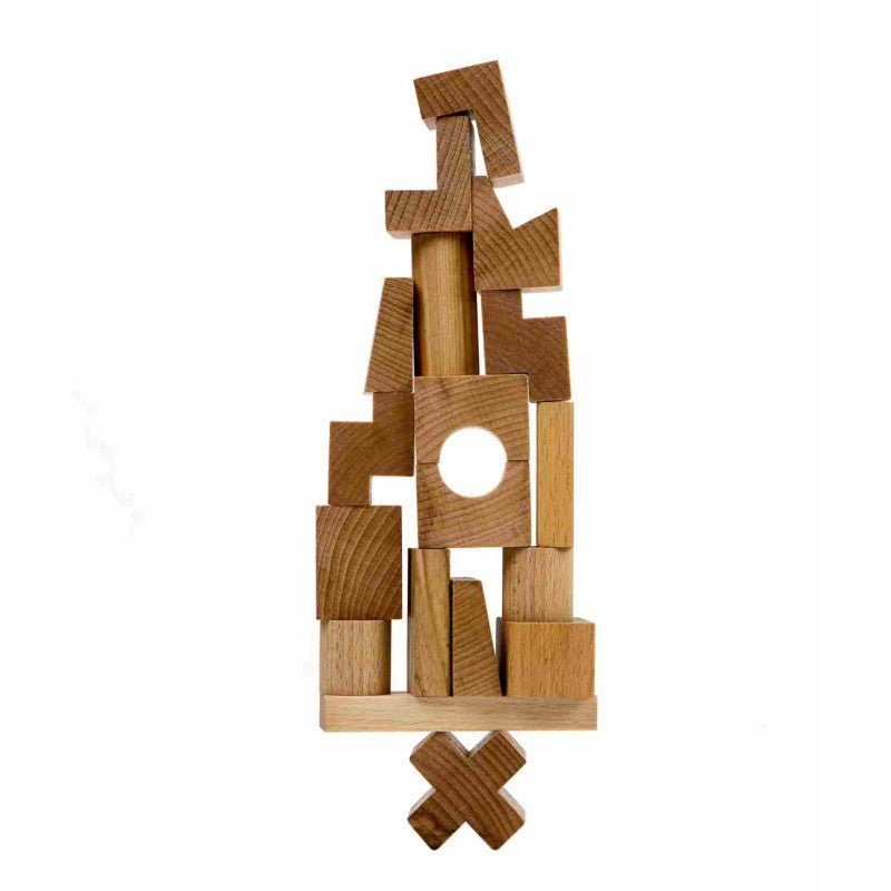 Montessori Wooden Tower Puzzle (Natural) - Tiny Tugz™