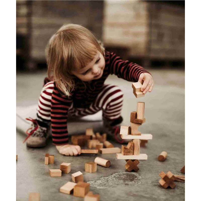Montessori Wooden Tower Puzzle (Natural) - Tiny Tugz™