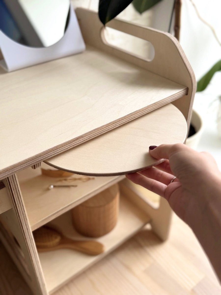 Montessori Wooden Washstand with Enamel Bowl (Large) - Tiny Tugz™