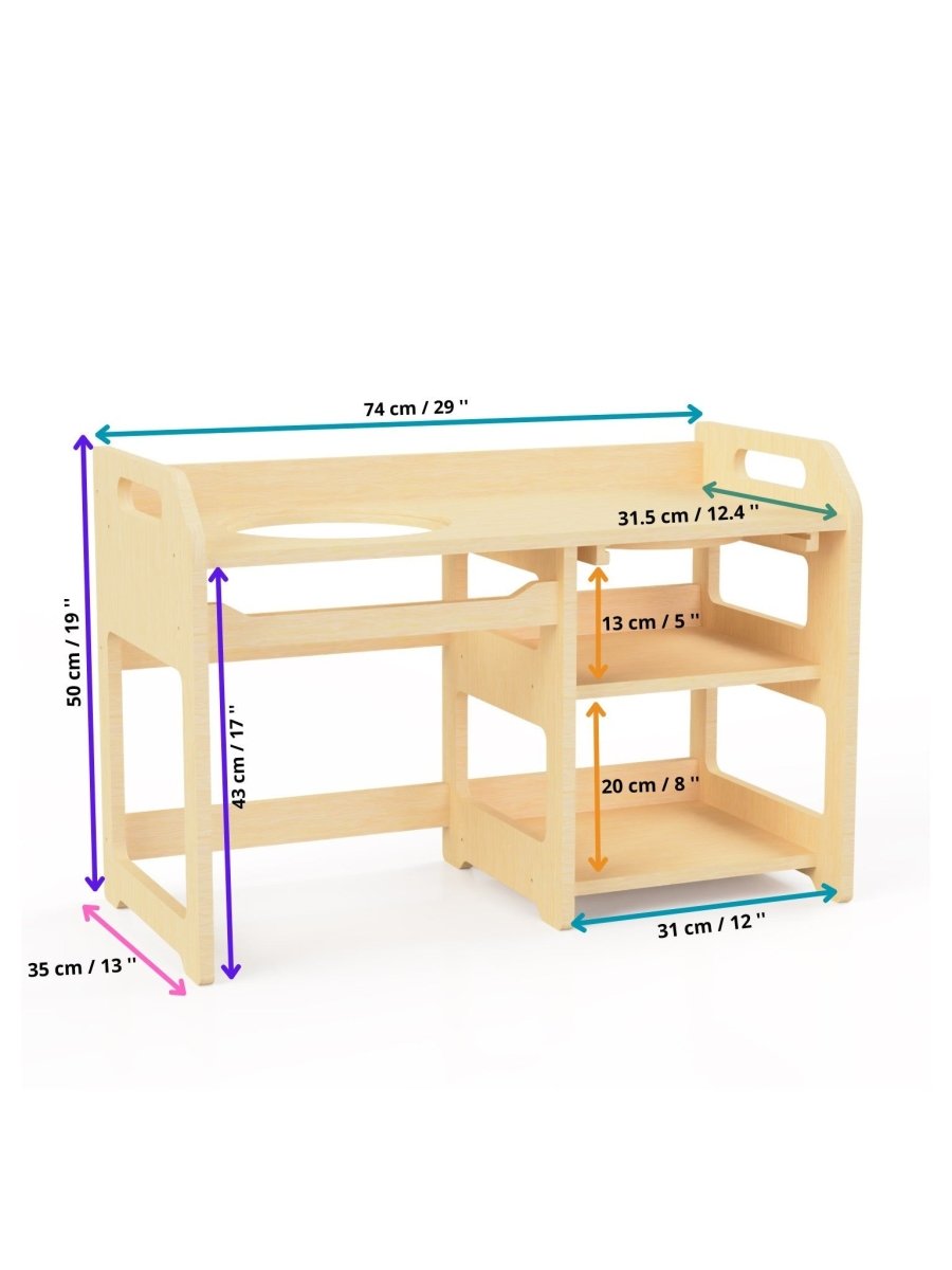 Montessori Wooden Washstand with Enamel Bowl (Large) - Tiny Tugz™