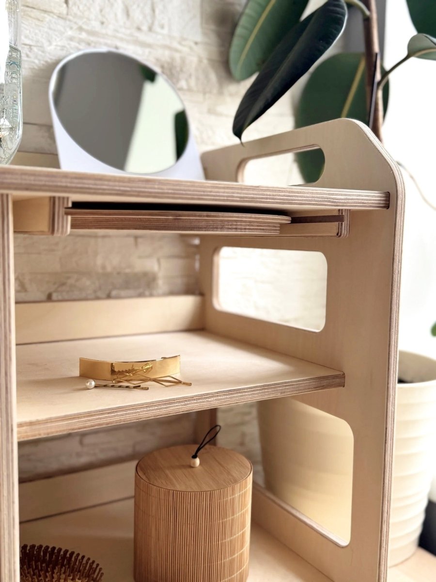 Montessori Wooden Washstand with Enamel Bowl (Large) - Tiny Tugz™