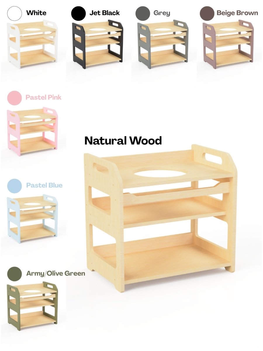 Montessori Wooden Washstand with Enamel Bowl (Small) - Tiny Tugz™