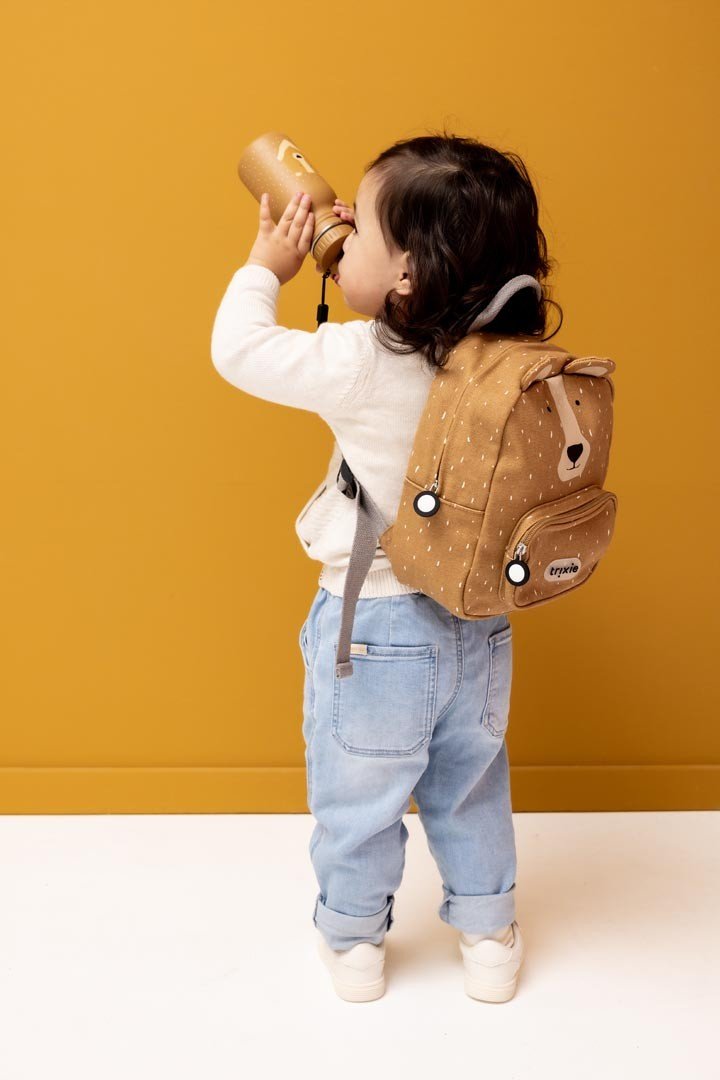 Mr. Bear Recycled Cotton Kids Backpack (Small) – Lightweight, Water-Repellent & Sustainable - Tiny Tugz™