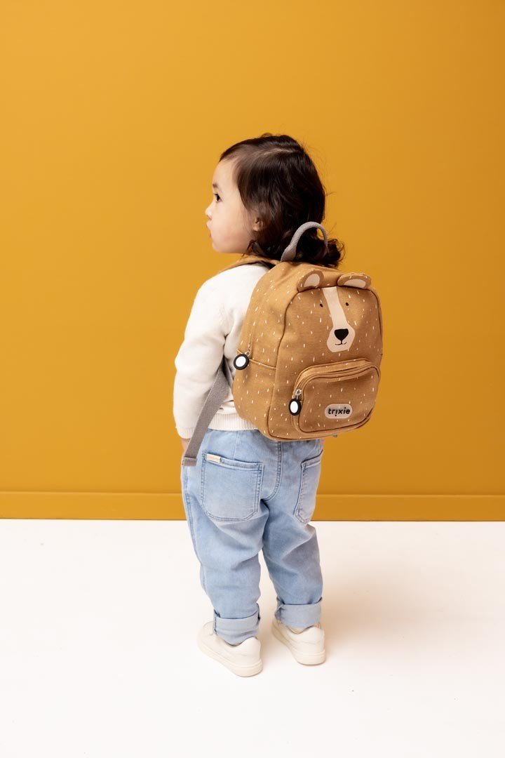 Mr. Bear Recycled Cotton Kids Backpack (Small) – Lightweight, Water-Repellent & Sustainable - Tiny Tugz™