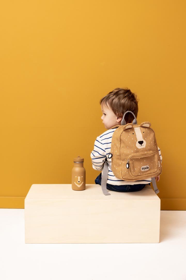 Mr. Bear Recycled Cotton Kids Backpack (Small) – Lightweight, Water-Repellent & Sustainable - Tiny Tugz™