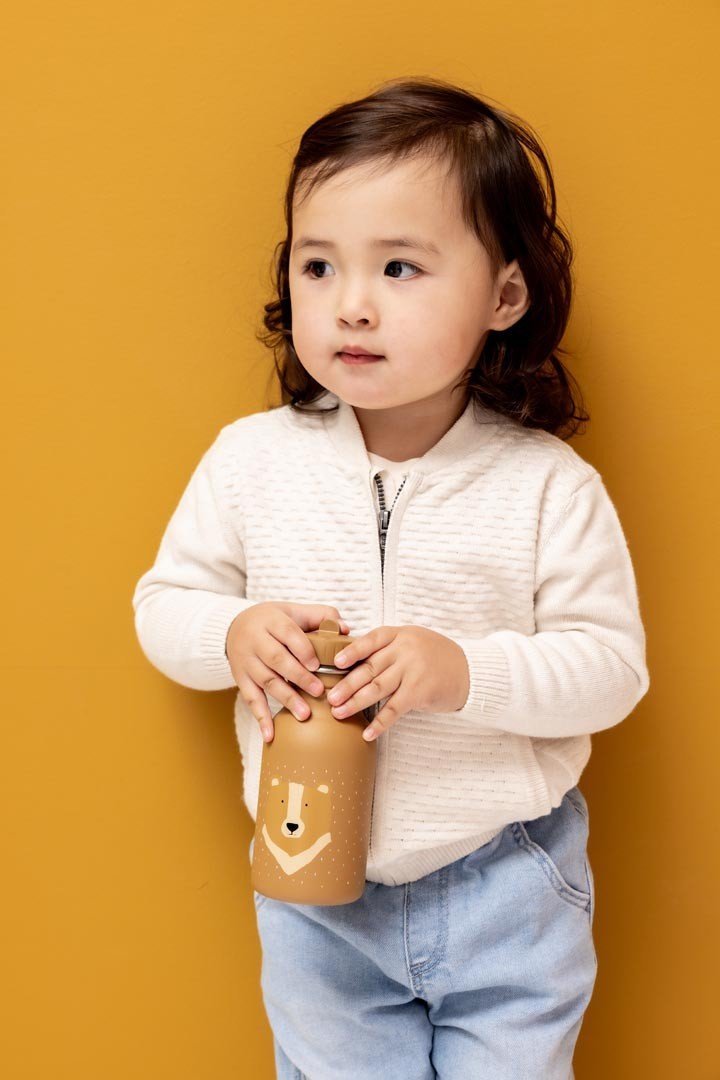 Mr. Bear Stainless Steel Water Bottle 350 ml – Durable, Safe Hydration for Kids - Tiny Tugz™