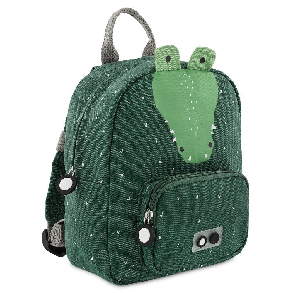 Mr. Crocodile Recycled Cotton Kids Backpack (Regular) – Lightweight, Water-Repellent & Sustainable - Tiny Tugz™