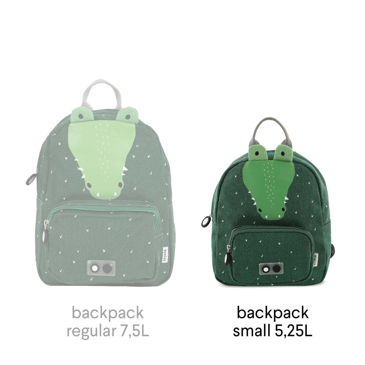Mr. Crocodile Recycled Cotton Kids Backpack (Regular) – Lightweight, Water-Repellent & Sustainable - Tiny Tugz™