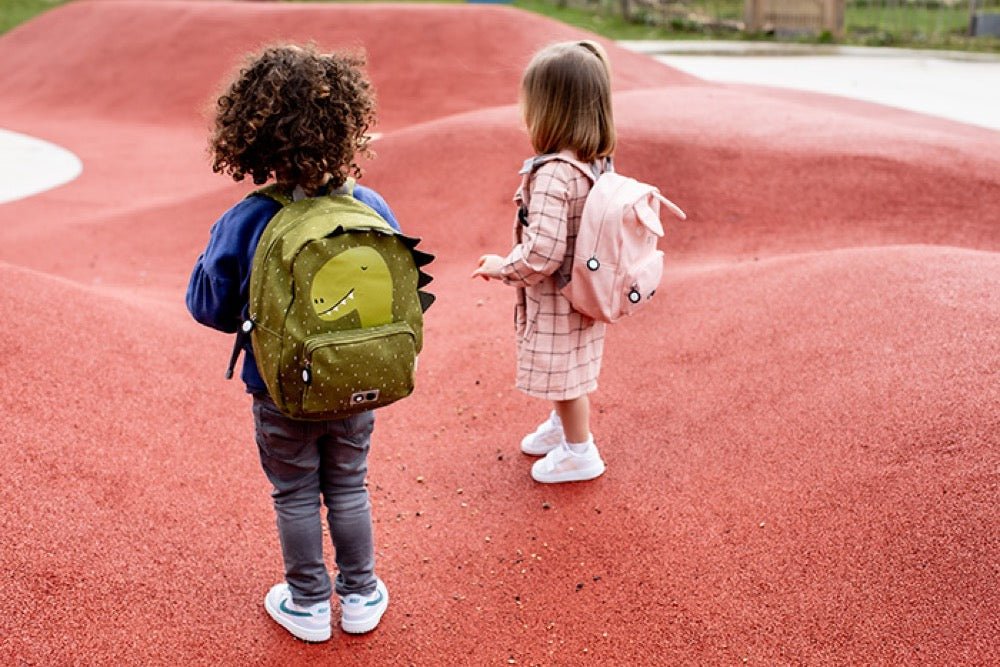 Mr. Dino Recycled Cotton Kids Backpack (Regular) – Lightweight, Water-Repellent & Sustainable - Tiny Tugz™