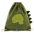 Mr. Dino Recycled Cotton Kids Drawstring Bag – Lightweight, Water-Repellent & Sustainable - Tiny Tugz™