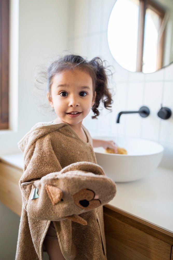 Mr. Dog Organic Cotton Kids Hooded Towel Poncho – Ultra-Soft, Absorbent & Sustainable - Tiny Tugz™
