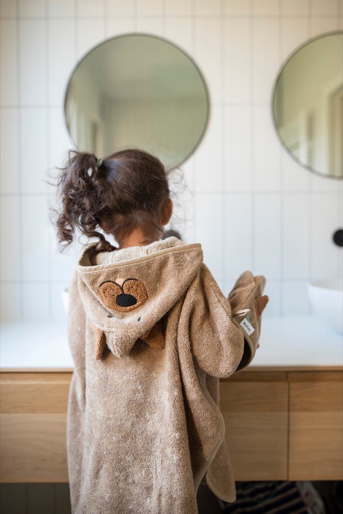 Mr. Dog Organic Cotton Kids Hooded Towel Poncho – Ultra-Soft, Absorbent & Sustainable - Tiny Tugz™