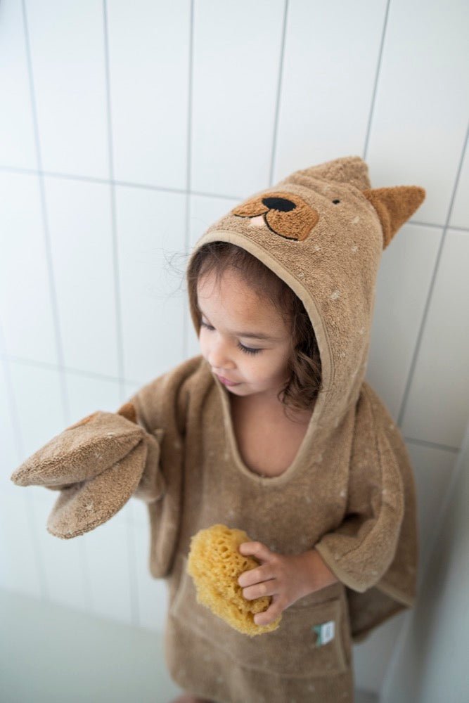 Mr. Dog Organic Cotton Kids Hooded Towel Poncho – Ultra-Soft, Absorbent & Sustainable - Tiny Tugz™