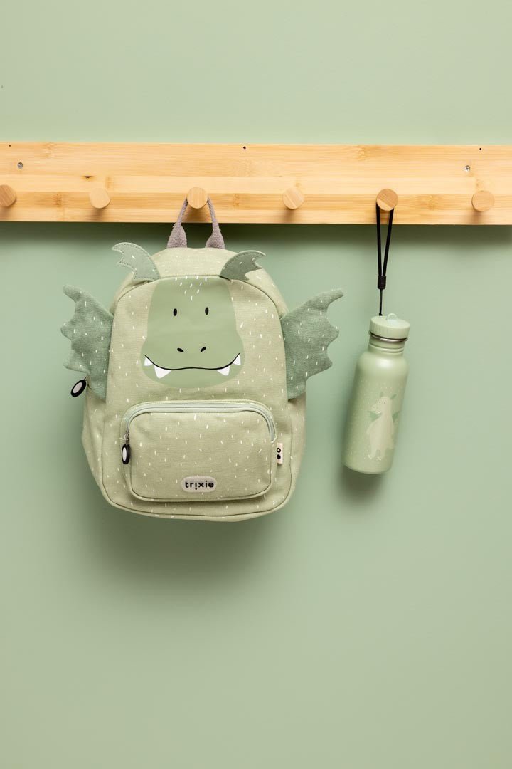 Mr. Dragon Recycled Cotton Kids Backpack (Regular) – Lightweight, Water-Repellent & Sustainable - Tiny Tugz™