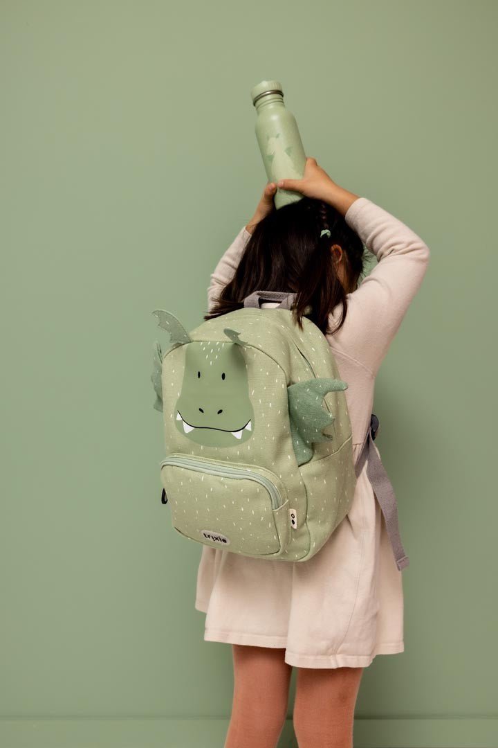 Mr. Dragon Recycled Cotton Kids Backpack (Regular) – Lightweight, Water-Repellent & Sustainable - Tiny Tugz™