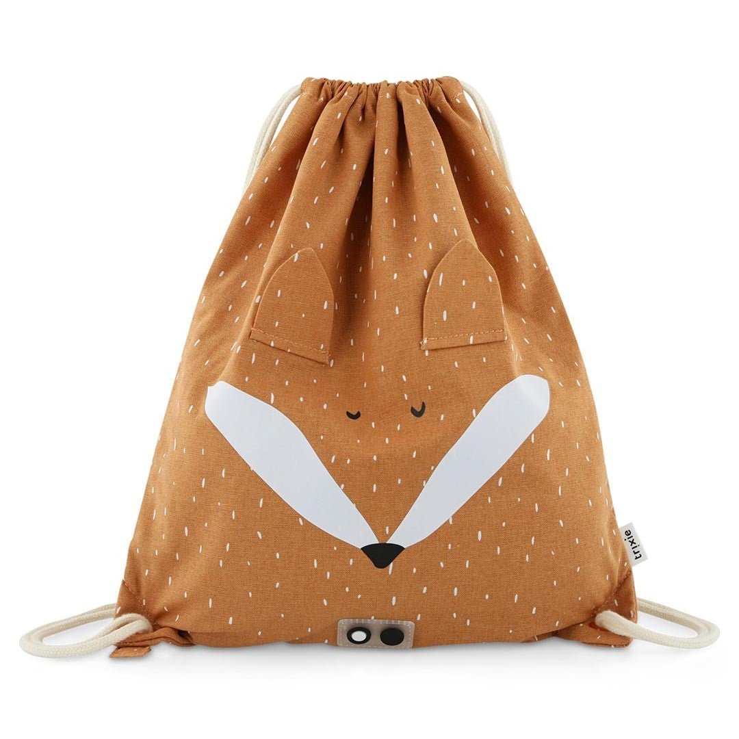 Mr. Fox Recycled Cotton Kids Drawstring Bag – Lightweight, Water-Repellent & Sustainable - Tiny Tugz™