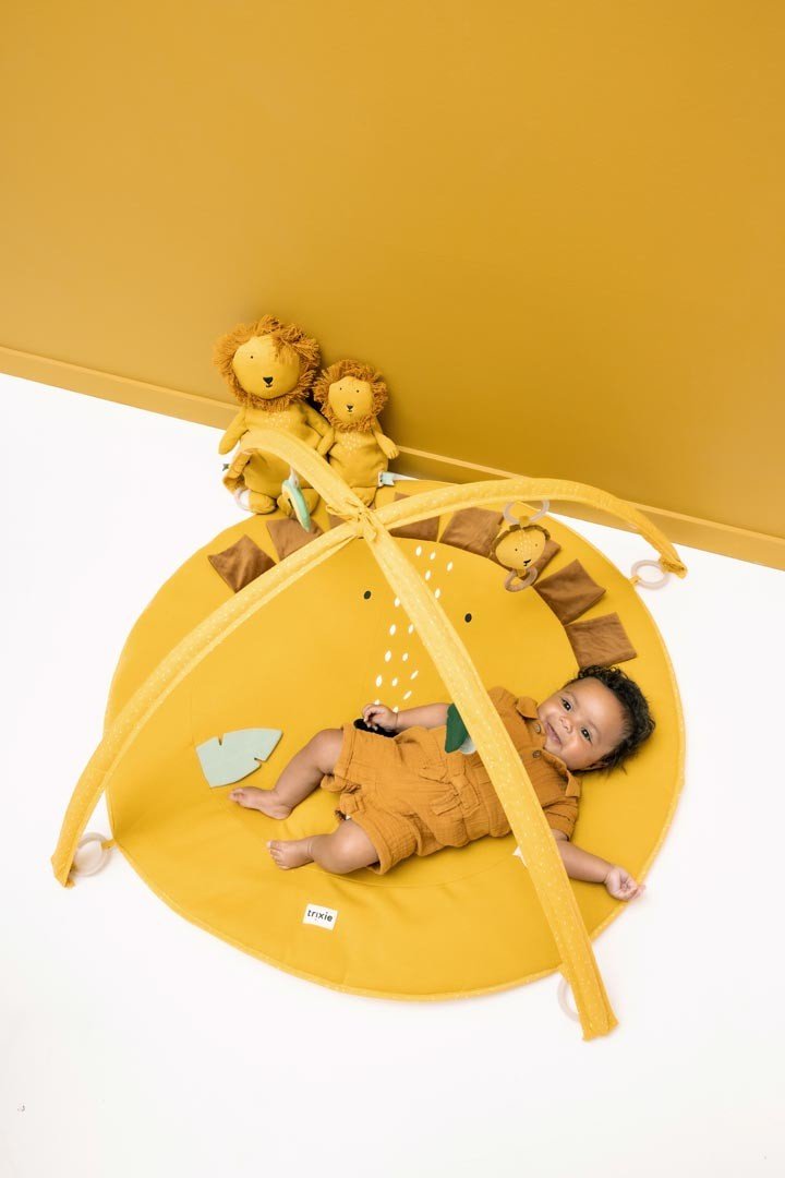 Mr. Lion Activity Play Mat with Arches – Organic Cotton, Cotton & Recycled Polyester, Sensory Toys (3 m+) - Tiny Tugz™