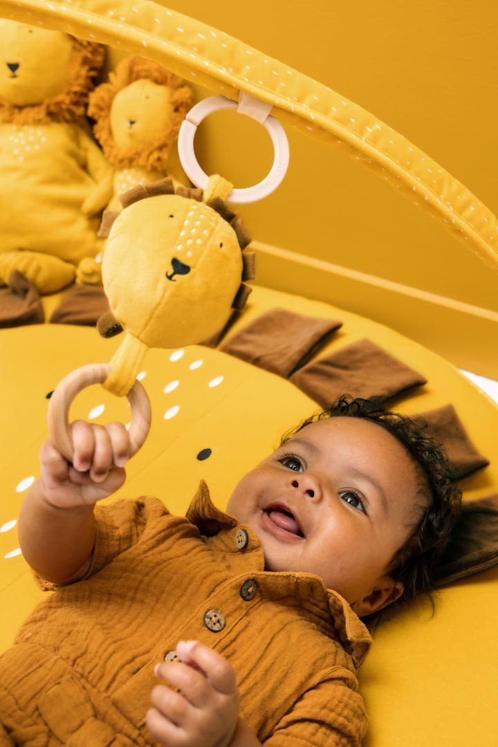 Mr. Lion Activity Play Mat with Arches – Organic Cotton, Cotton & Recycled Polyester, Sensory Toys (3 m+) - Tiny Tugz™