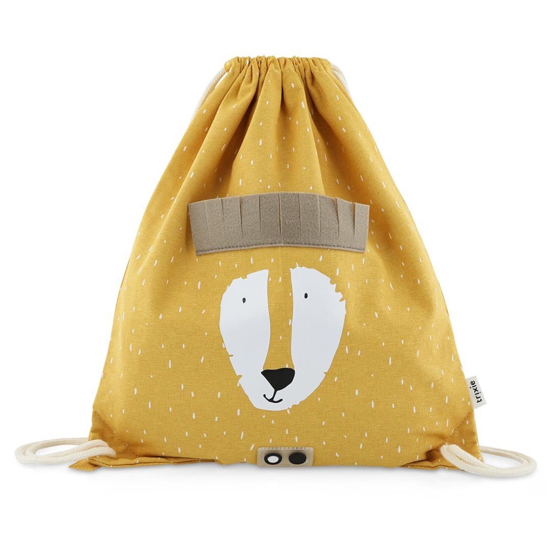 Mr. Lion Recycled Cotton Kids Drawstring Bag – Lightweight, Water-Repellent & Sustainable - Tiny Tugz™