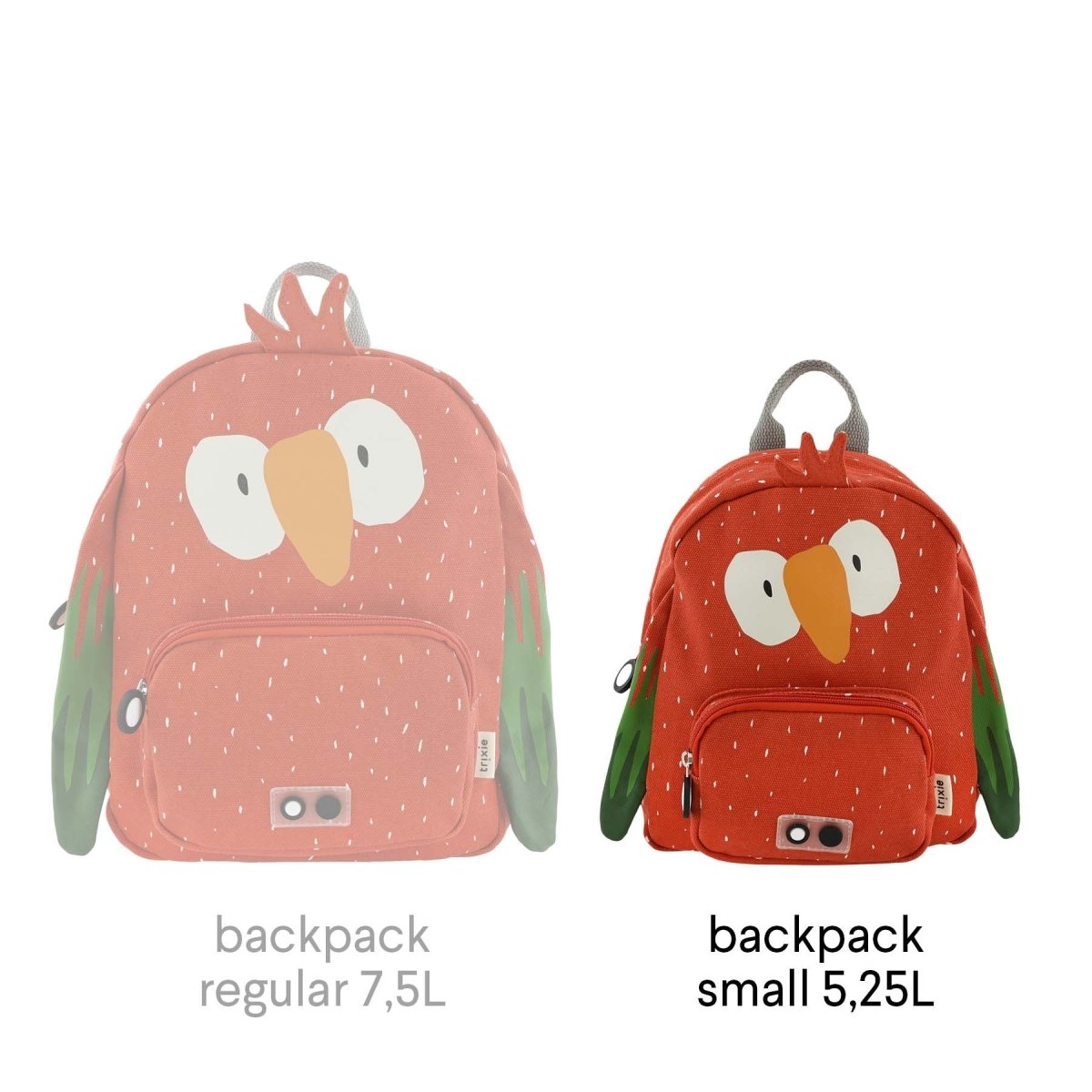 Mr. Parrot Recycled Cotton Kids Backpack (Regular) – Lightweight, Water-Repellent & Sustainable - Tiny Tugz™