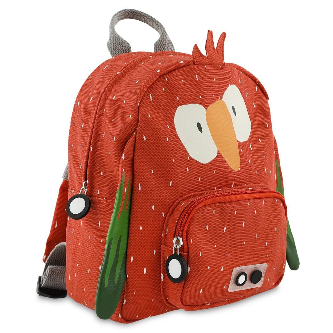 Mr. Parrot Recycled Cotton Kids Backpack (Regular) – Lightweight, Water-Repellent & Sustainable - Tiny Tugz™