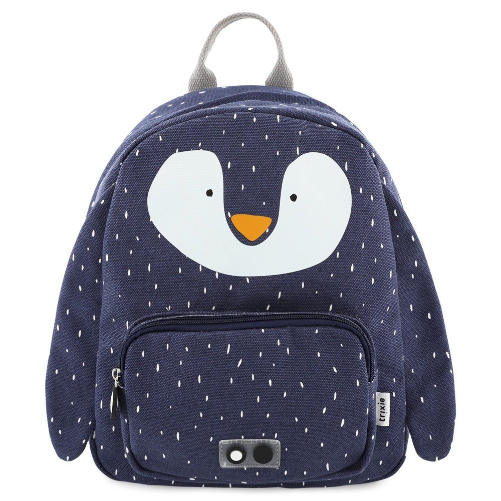 Mr. Penguin Recycled Cotton Kids Backpack (Regular) – Lightweight, Water-Repellent & Sustainable - Tiny Tugz™