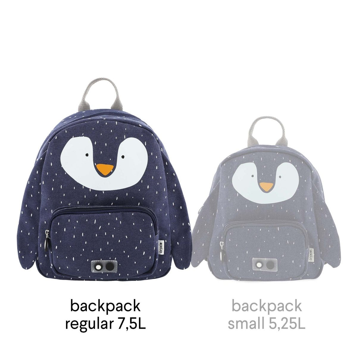 Mr. Penguin Recycled Cotton Kids Backpack (Regular) – Lightweight, Water-Repellent & Sustainable - Tiny Tugz™